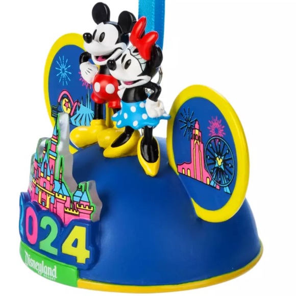 Mickey and Minnie Mouse Light-Up Ear Hat Ornament – Disneyland 2024 - Picture 3 of 4